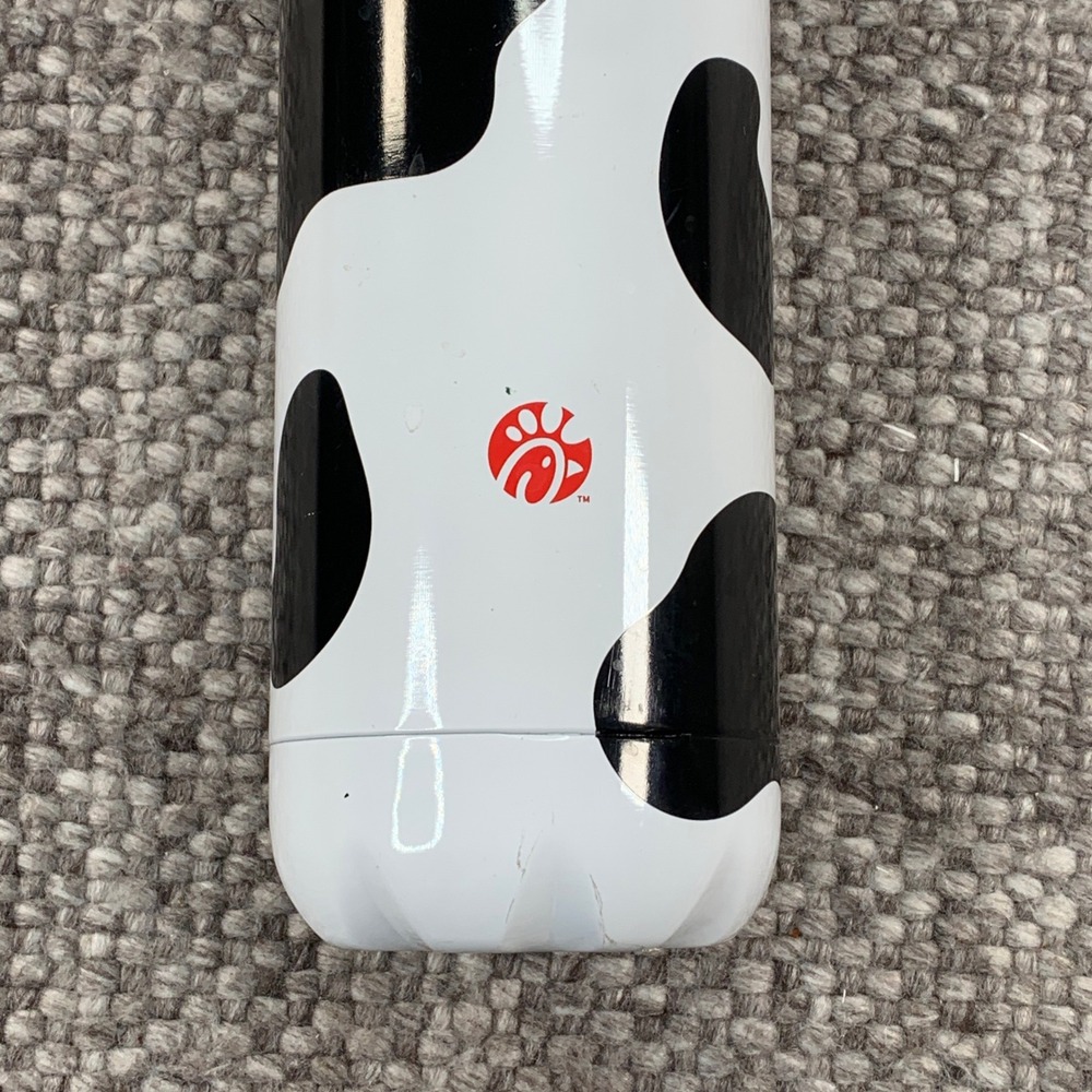 Chick-fil-A Water Bottle Unisex OS White Black Cow Print Insulated Metal